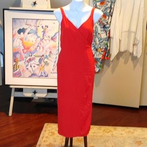 Everlane The Japanese GoWeave tank wrap dress midi orange Size 6 Excellent